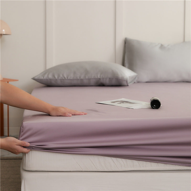 Pattern: Purple, Size: 180x200cm - 60 Pieces Lyocell Tencel Bedspread Cover Single Piece Summer Light Luxury Cool Feeling Ice Silk Bedspread