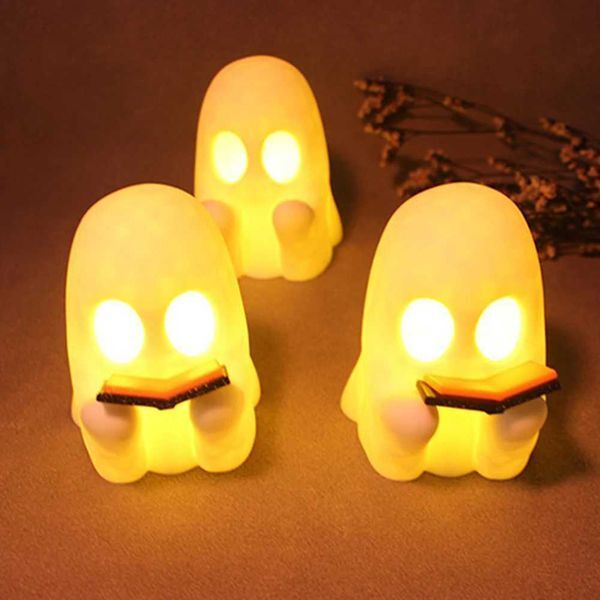 PVC Choir Ghost NightLight Flameless Flickering Candles BatteryPowered Halloween Decorative Lamp 2025 Halloween Atmosphere Prop C250912