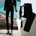 Color: as shown, Size: 29-5, style:  - High-Waisted Jeans Women's Pants Summer, Spring And Autumn, New Spring,Tight-Fitting,Slim-Fitting, Black Nine-Point Pants