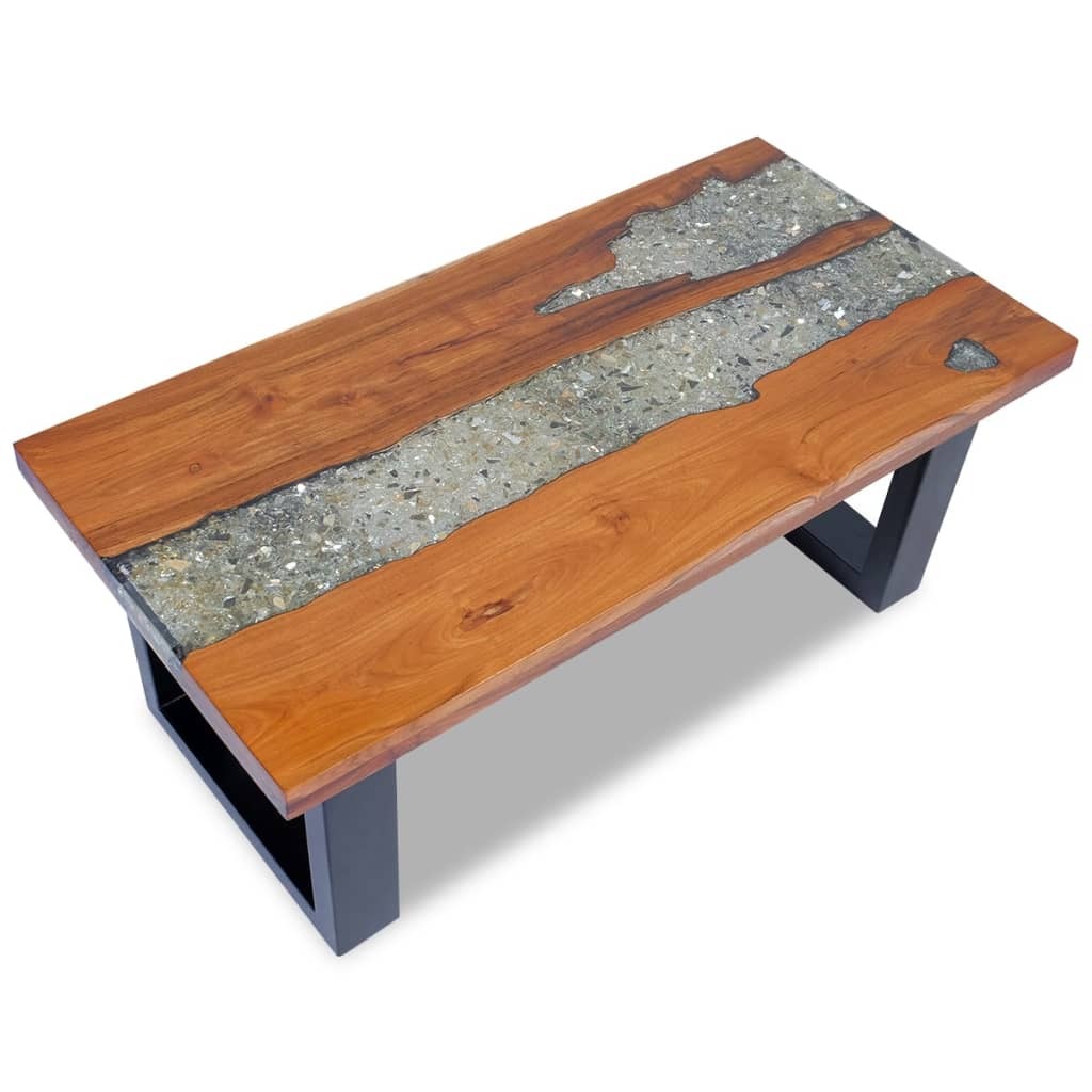 Coffee Table Teak Resin 39.4"x19.7