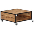 Coffee Table 27.5"x27.5"x12.5" Solid Acacia Wood
