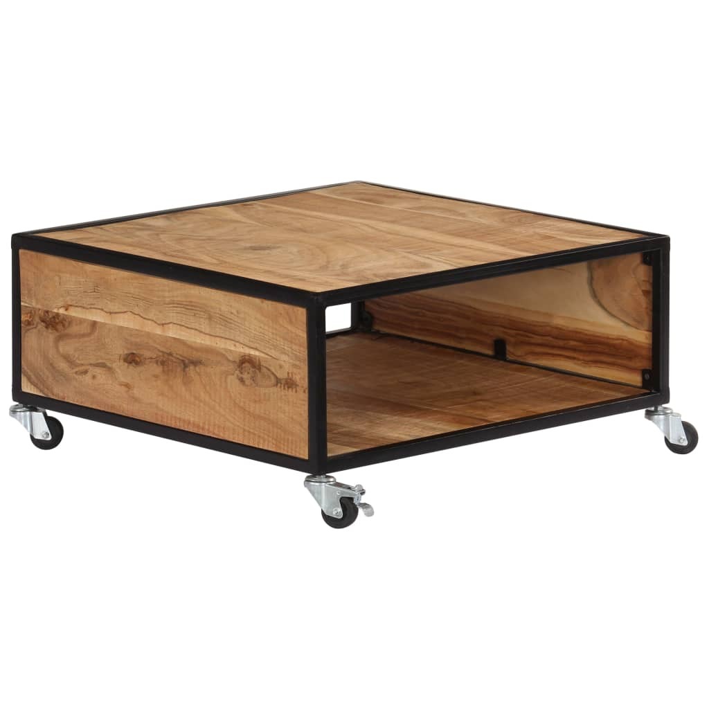 Coffee Table 27.5"x27.5"x12.5" Solid Acacia Wood