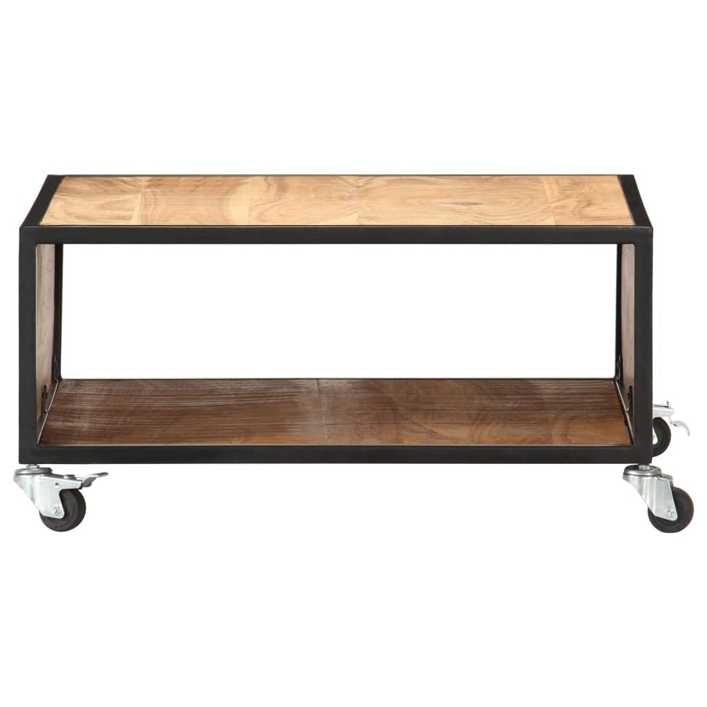 Coffee Table 27.5"x27.5"x12.5" Solid Acacia Wood