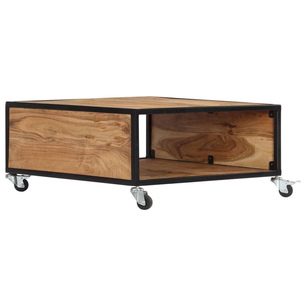 Coffee Table 27.5"x27.5"x12.5" Solid Acacia Wood