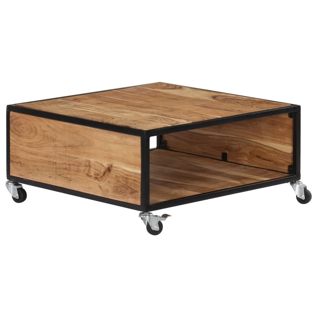 Coffee Table 27.5"x27.5"x12.5" Solid Acacia Wood