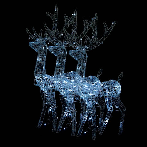 Acrylic Reindeer Christmas Decorations 3 pcs 47.2" Cold White