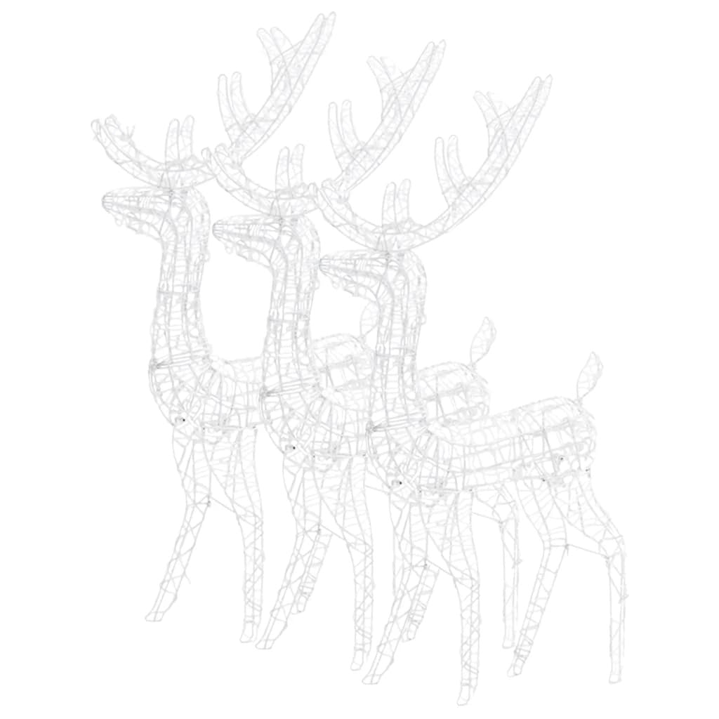 Acrylic Reindeer Christmas Decorations 3 pcs 47.2" Cold White