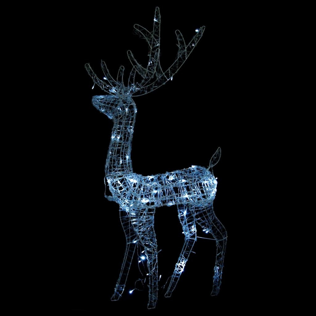 Acrylic Reindeer Christmas Decorations 3 pcs 47.2" Cold White