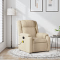 Massage Recliner Chair Cream Fabric