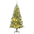 Artificial Christmas Tree 300 LEDs&Ball Set&Flocked Snow 94.5