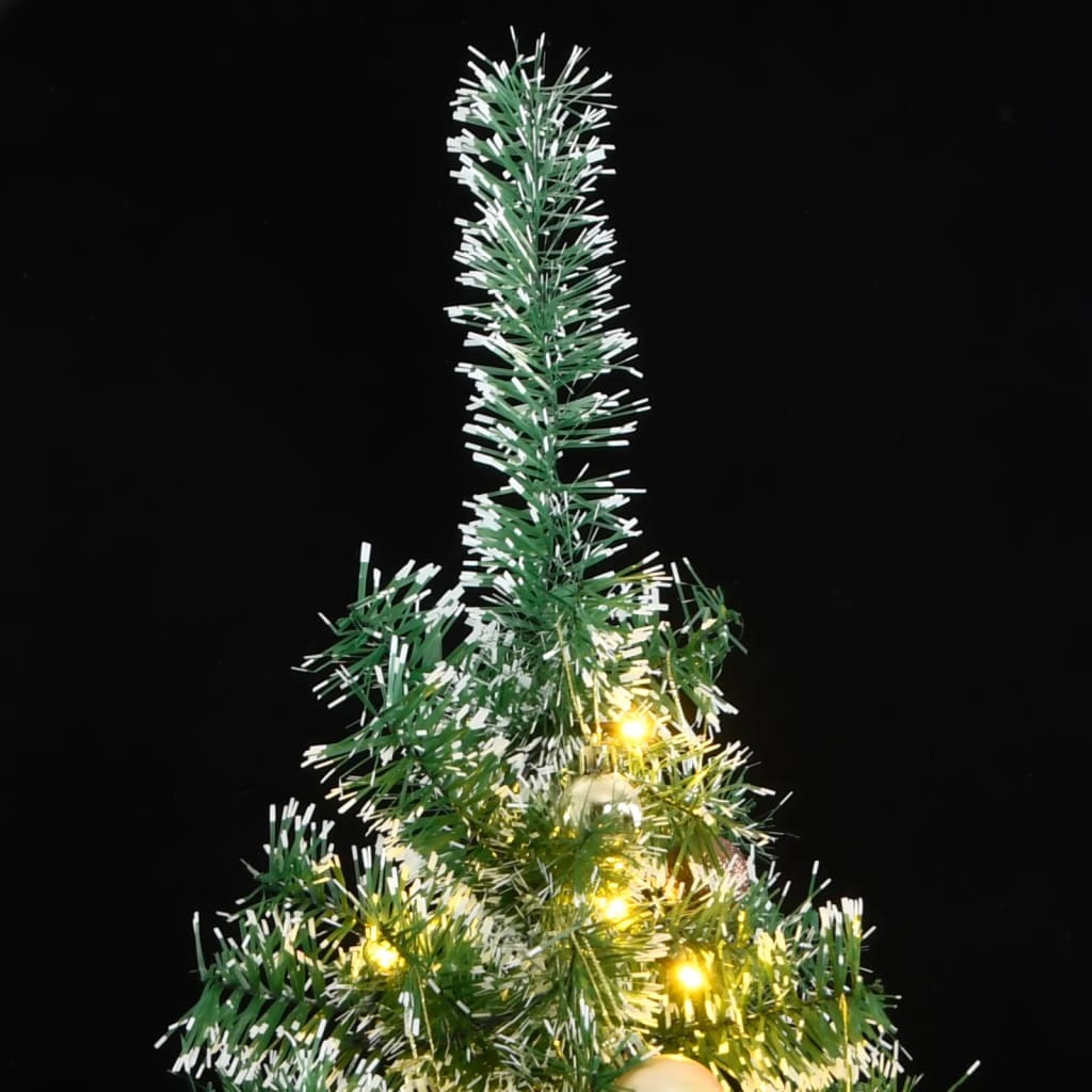 Artificial Christmas Tree 300 LEDs&Ball Set&Flocked Snow 94.5
