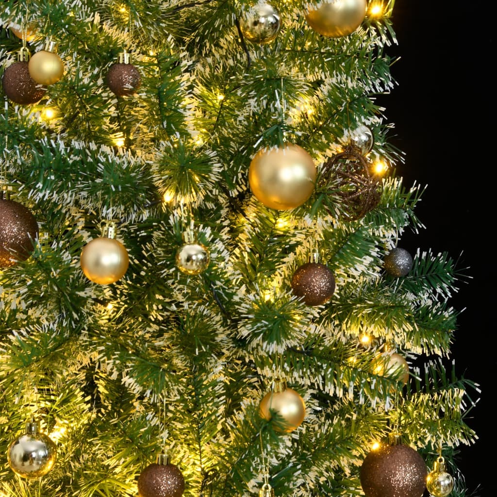 Artificial Christmas Tree 300 LEDs&Ball Set&Flocked Snow 94.5