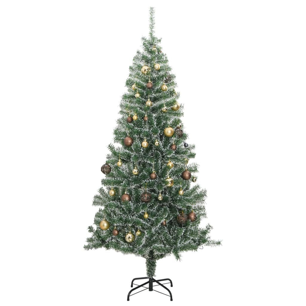 Artificial Christmas Tree 300 LEDs&Ball Set&Flocked Snow 94.5
