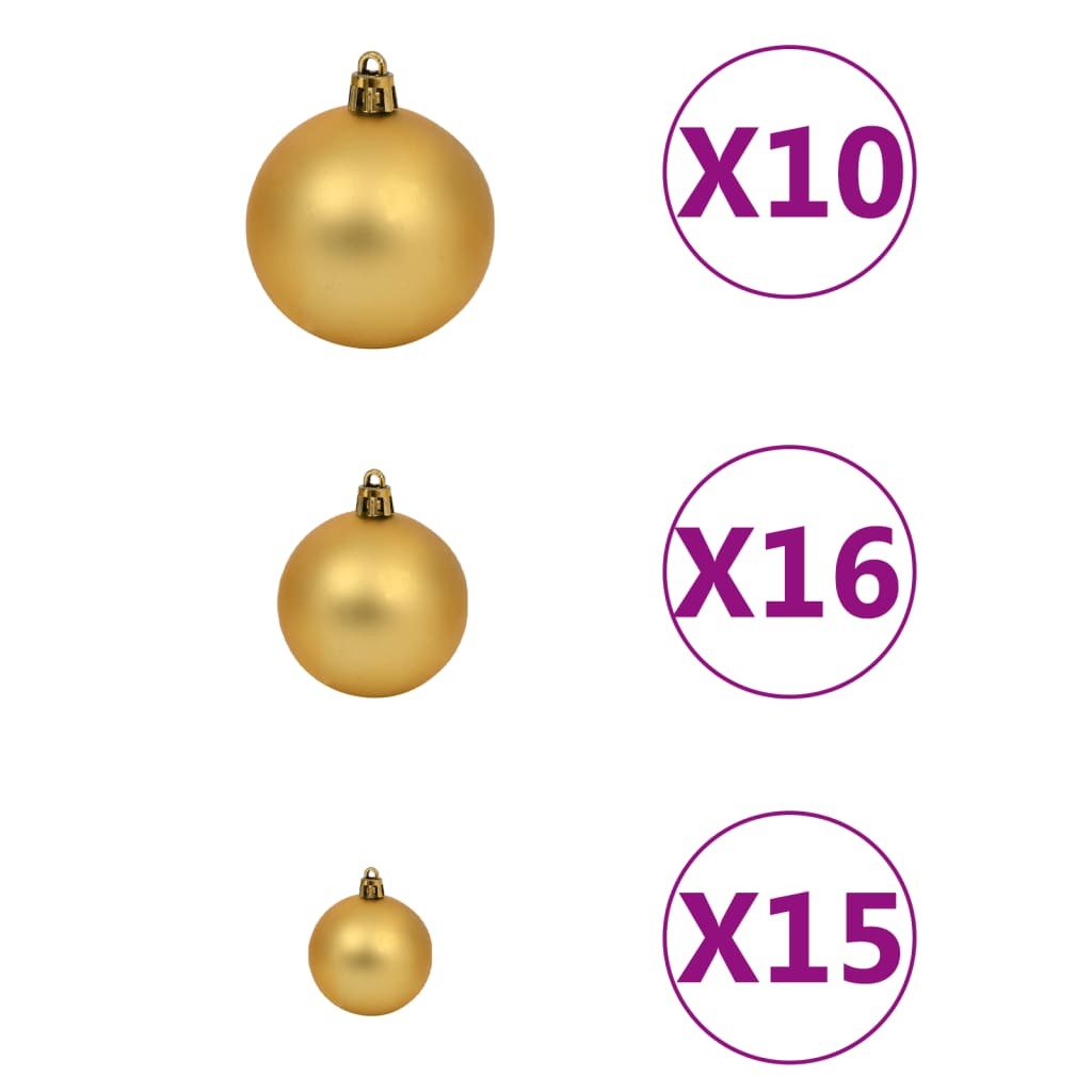 Artificial Christmas Tree 300 LEDs&Ball Set&Flocked Snow 94.5