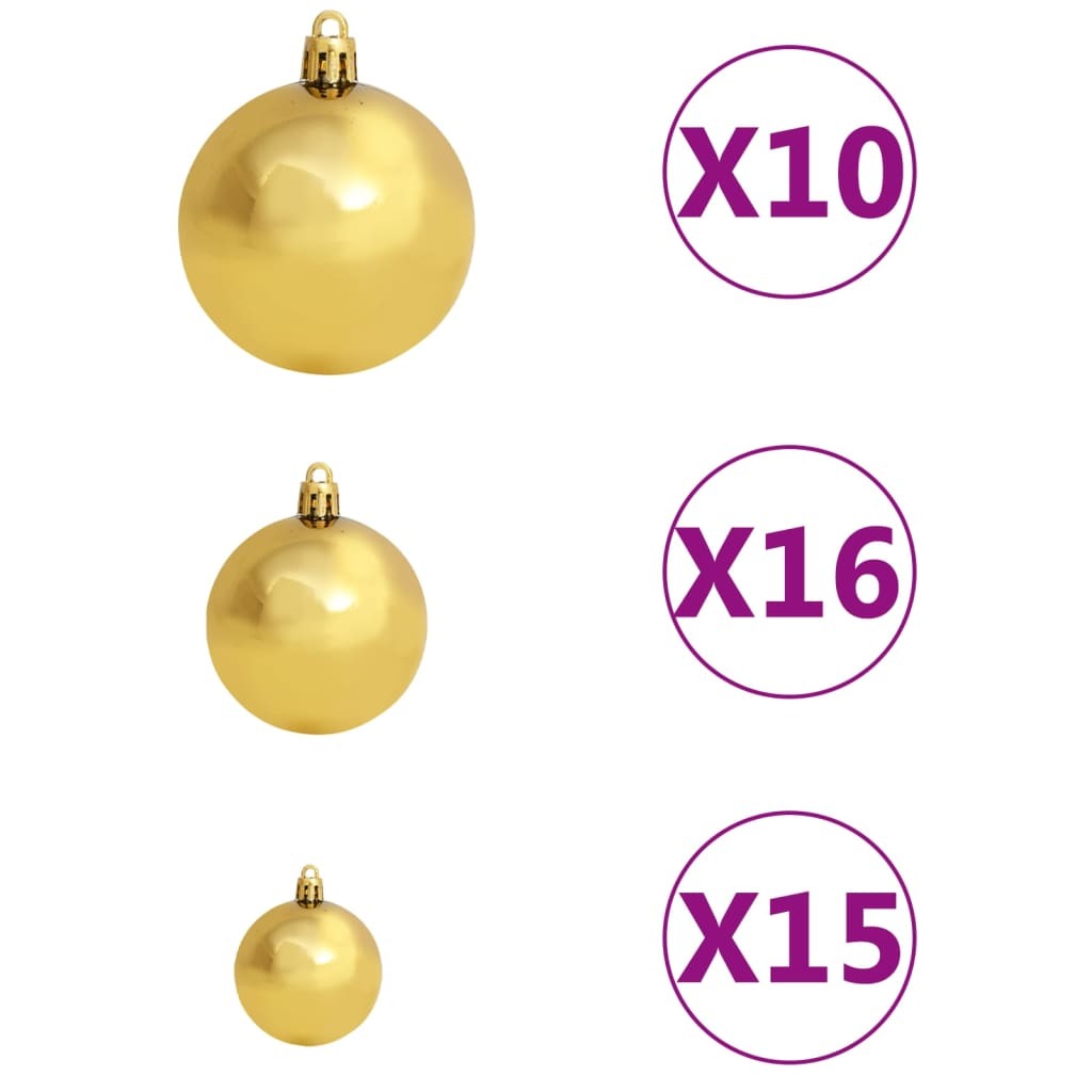 Artificial Christmas Tree 300 LEDs&Ball Set&Flocked Snow 94.5