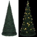 Pop-up String Artificial Pre-lit Christmas Tree Green 7 ft