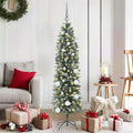 Artificial Slim Christmas Tree Green and White 59.06 in