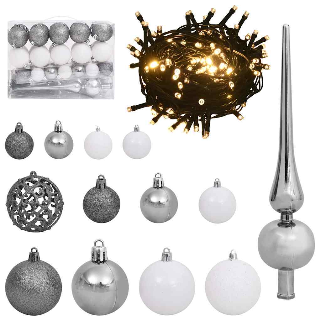 Artificial Slim Christmas Tree Green and White 59.06 in