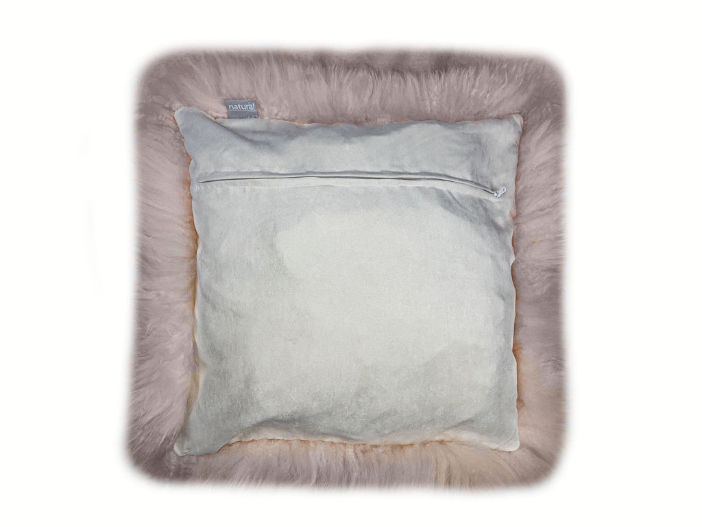 18" Blush Sheepskin Throw Pillow