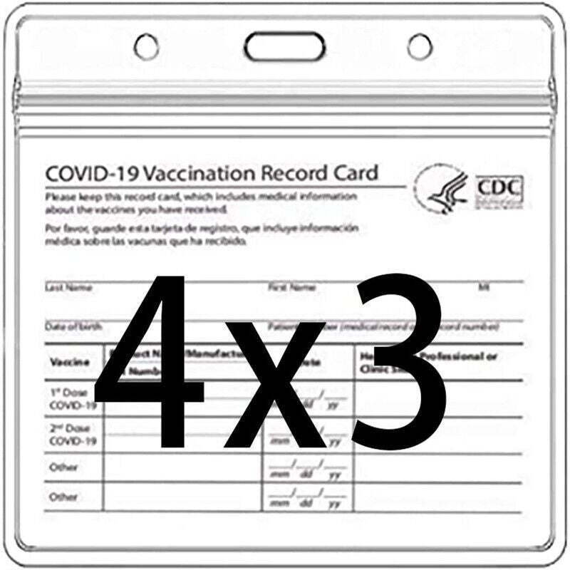 PACKS: 4 PK CLEAR - I Vaccinated Card Keeper