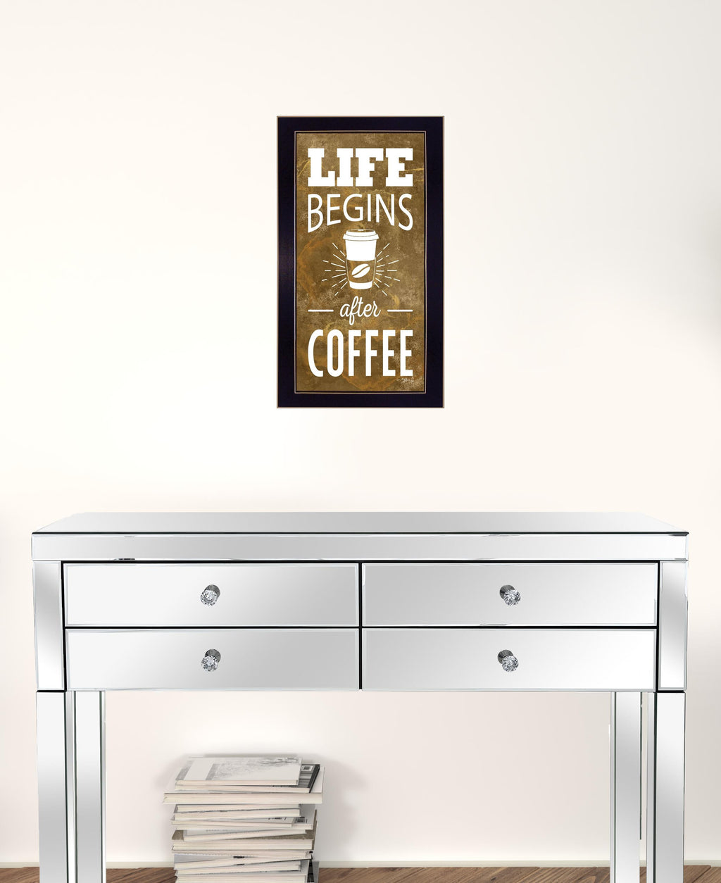 Life Begins after Coffee 1 Black Framed Print Wall Art