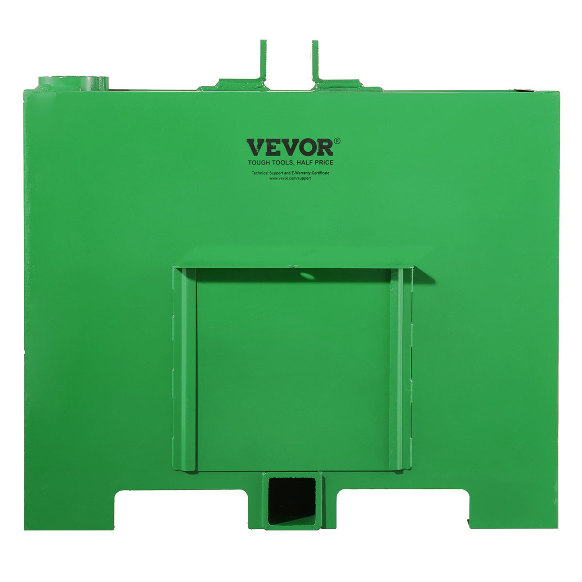 Ballast Box, 3-Point Category 1 Tractor Ballast of 800lbs Capacity, for 2 Inch Hitch Receiver, Heavy-Duty Steel 4.3 ft Large Volume Loader Attachment with Sliding Door, Green