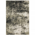Charcoal Grey And Beige Abstract Power Loom Stain Resistant Area Rug