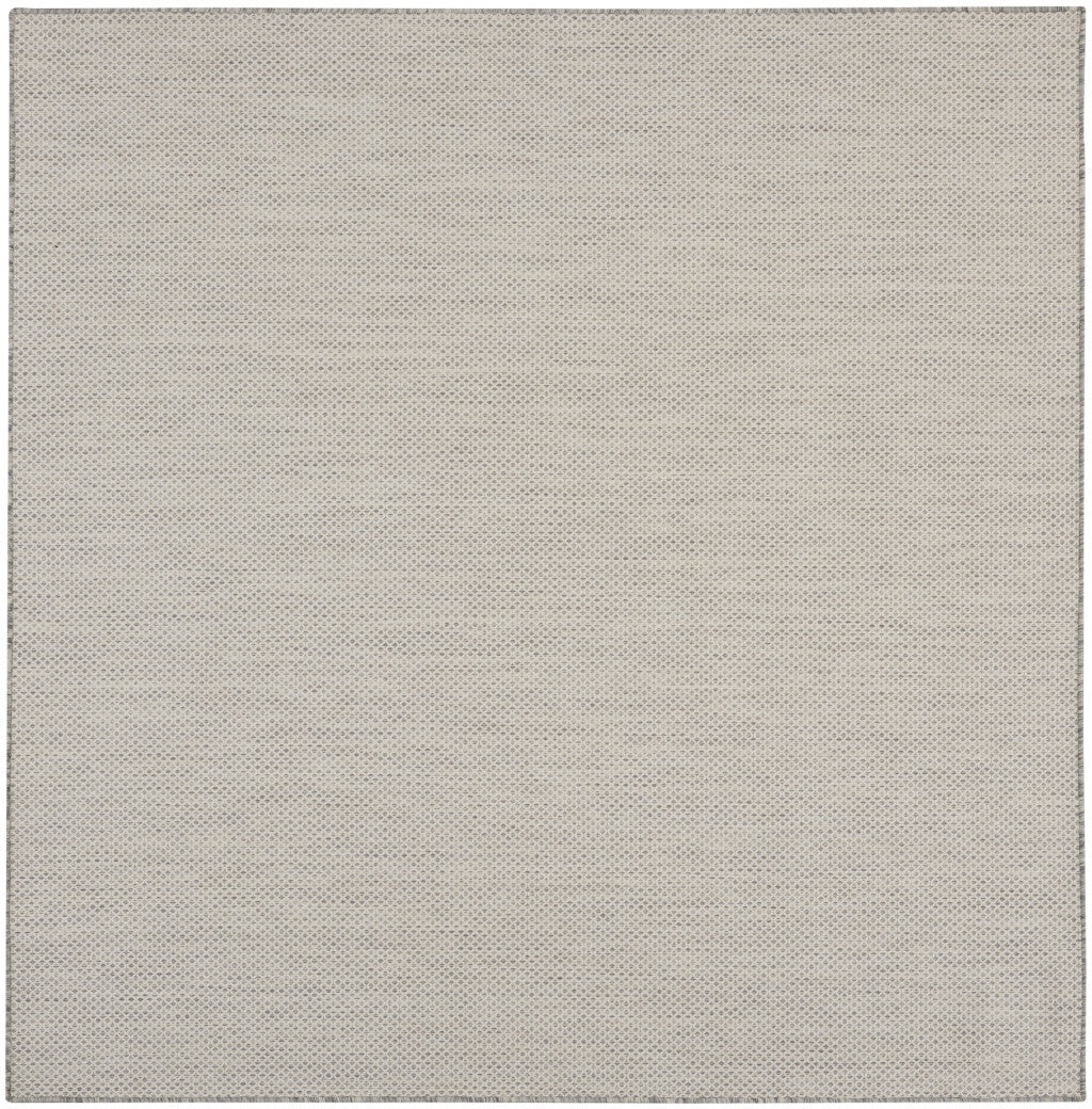 Silver Square Geometric Power Loom Area Rug