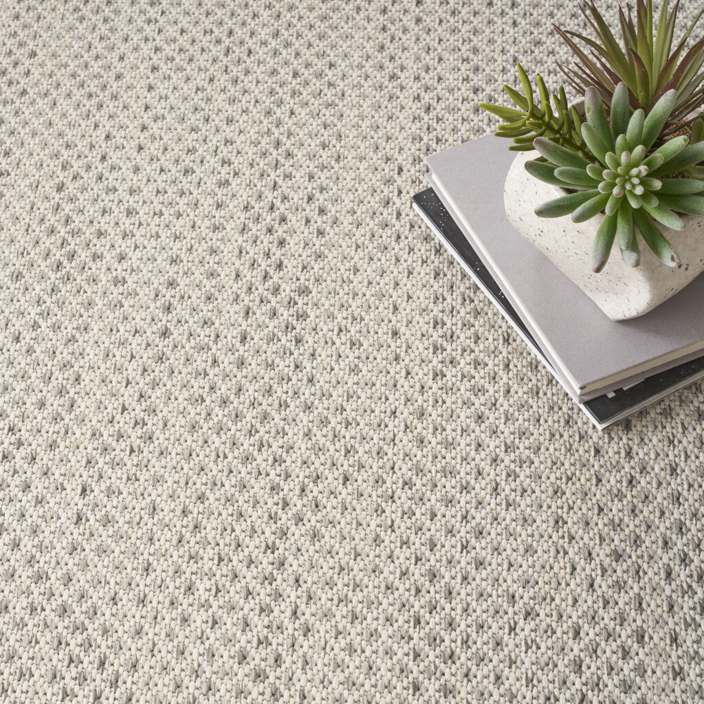 Silver Square Geometric Power Loom Area Rug