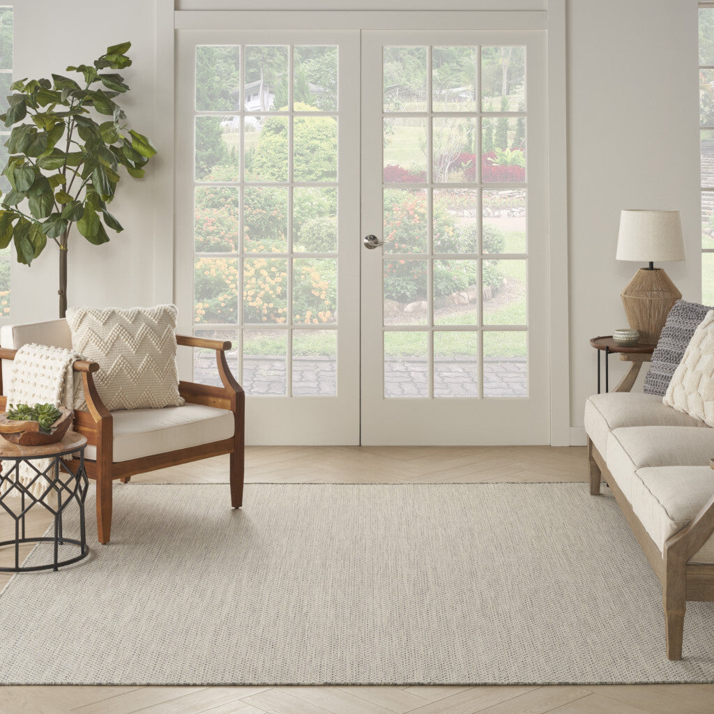 Silver Square Geometric Power Loom Area Rug