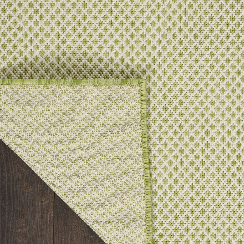 Green Geometric Power Loom Area Rug