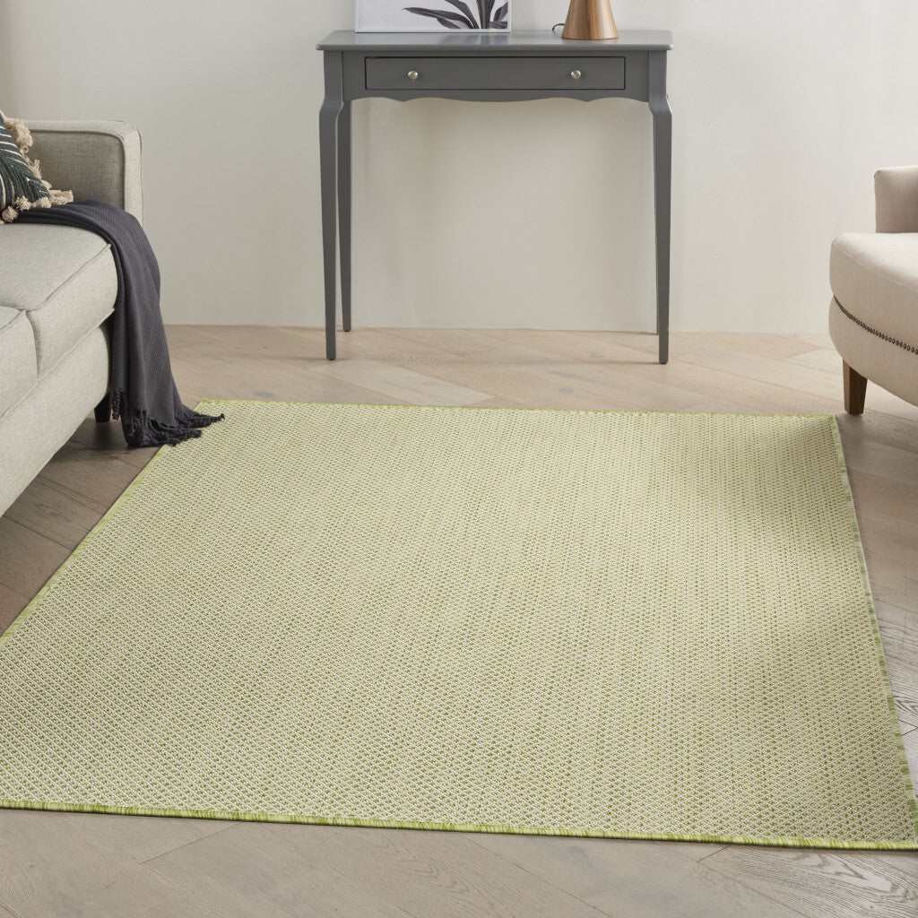 Green Geometric Power Loom Area Rug