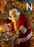 style: N, Painting size: 40x50cm-Round, Painting style:  - Christmas DIY Santa Mosaic Square Round Diamond Painting
