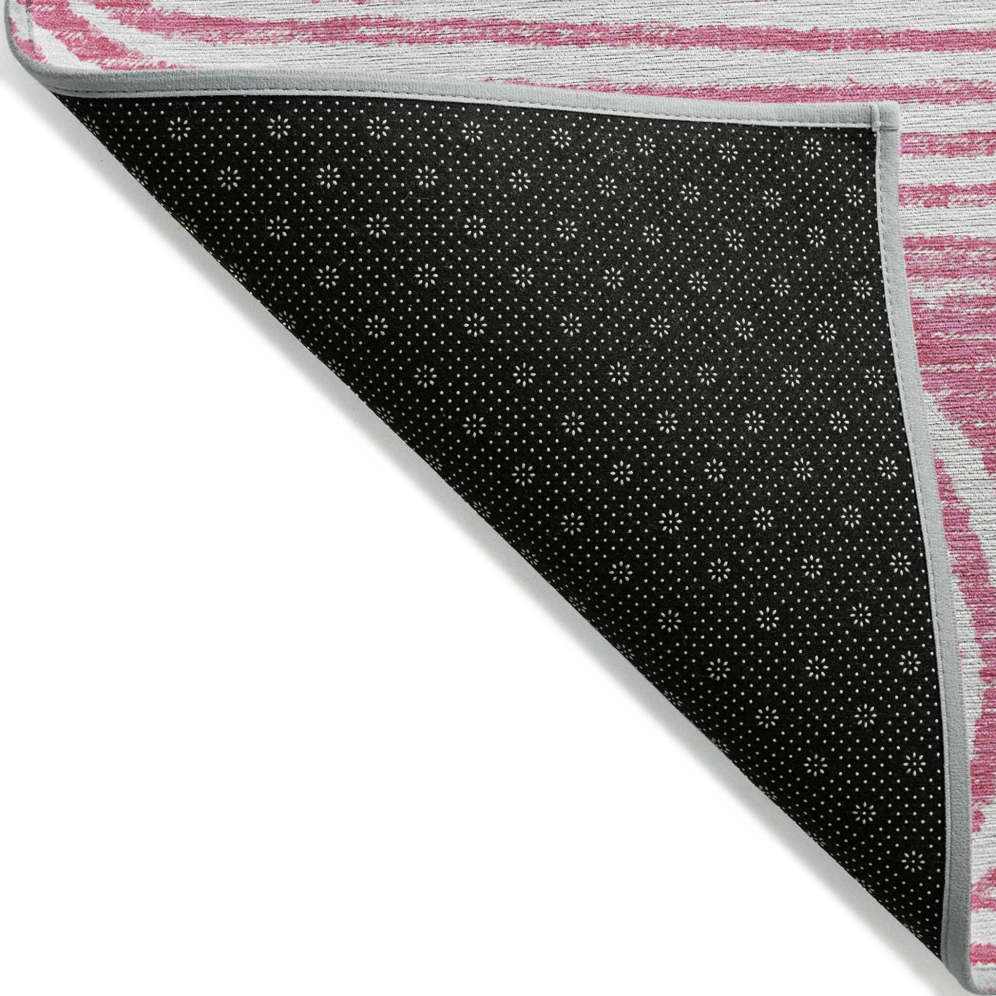 9' X 12' Blush Abstract Washable Non Skid Indoor Outdoor Area Rug