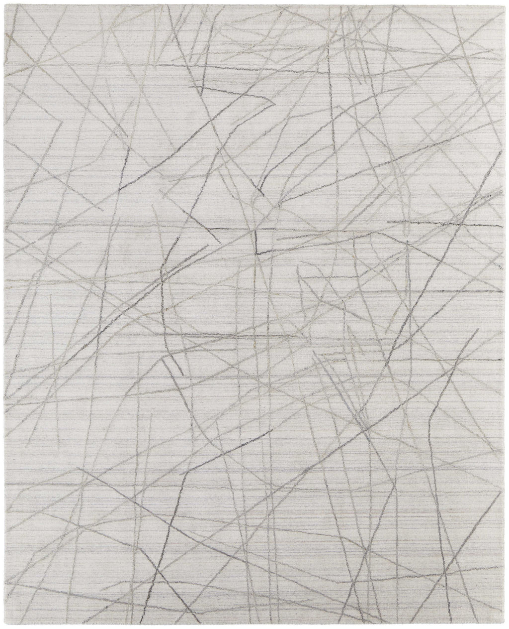 Gray and Ivory Abstract Hand Woven Area Rug
