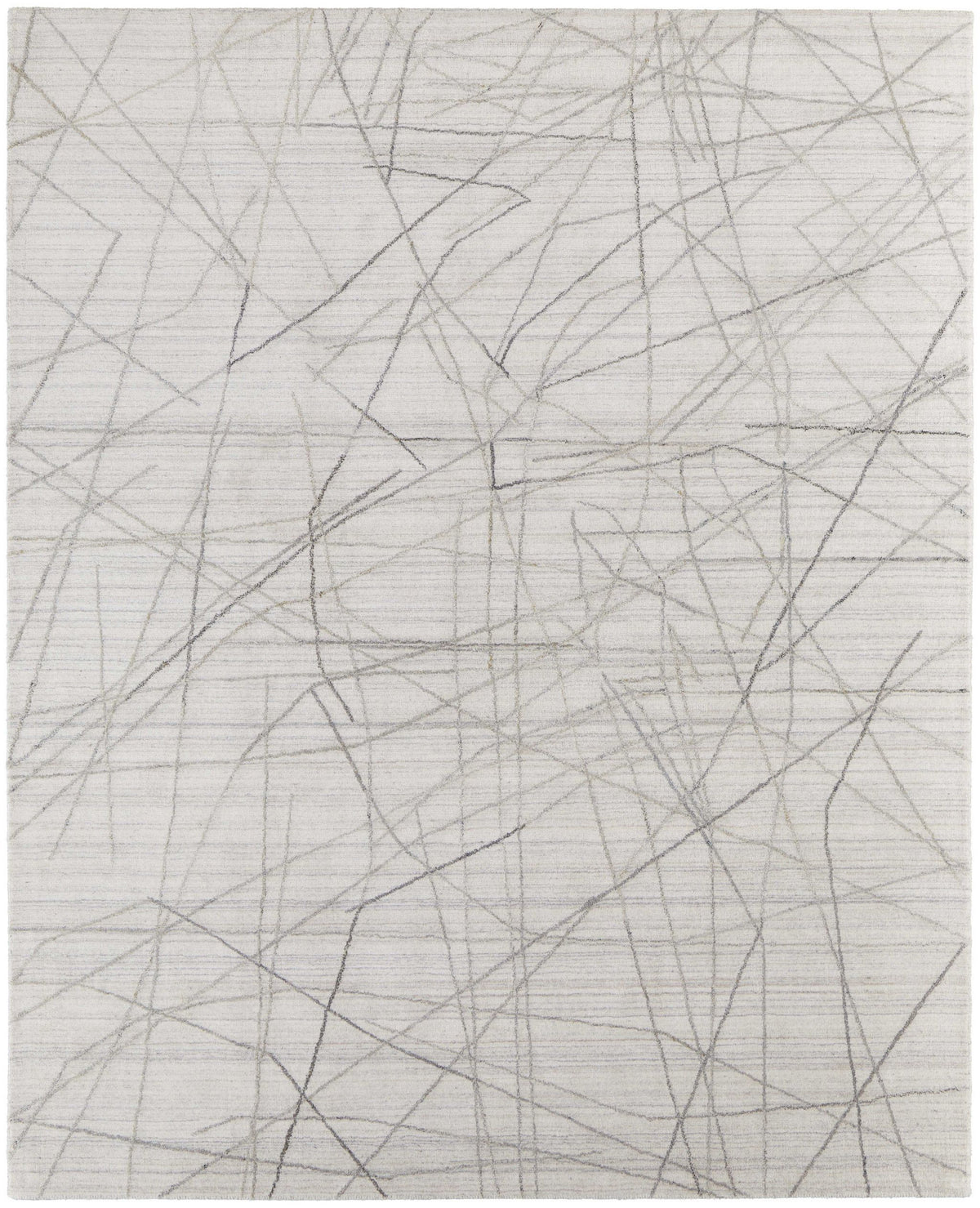 Gray and Ivory Abstract Hand Woven Area Rug
