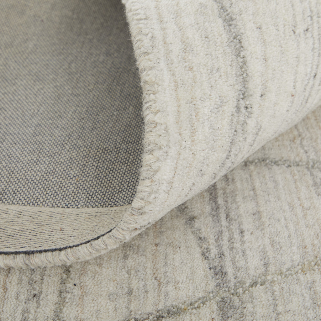 Gray and Ivory Abstract Hand Woven Area Rug