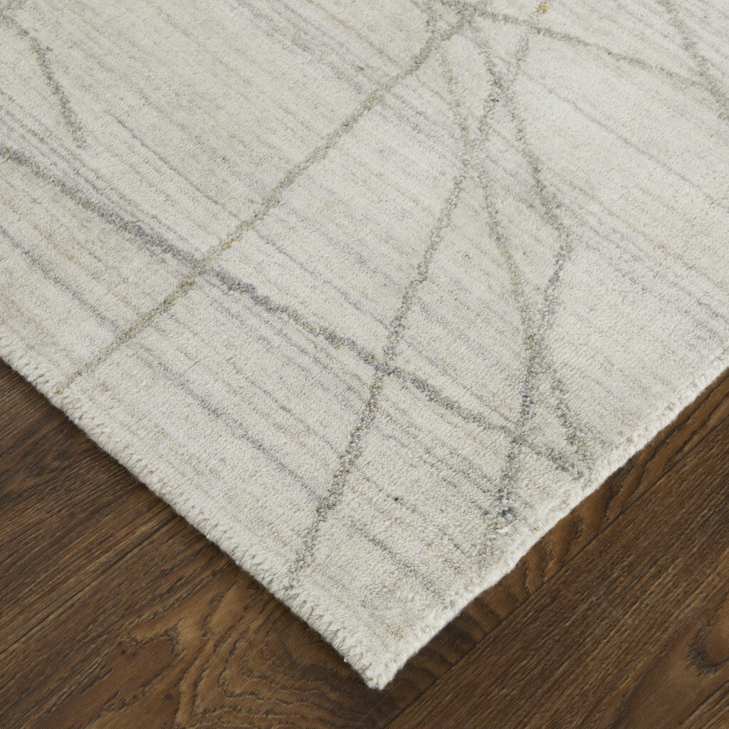 Gray and Ivory Abstract Hand Woven Area Rug