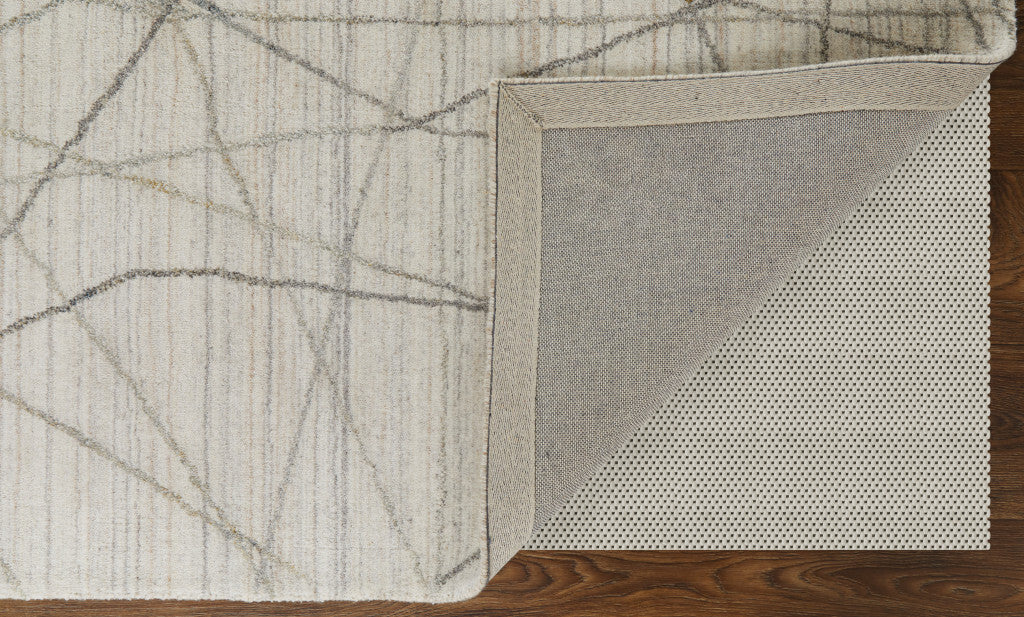 Gray and Ivory Abstract Hand Woven Area Rug