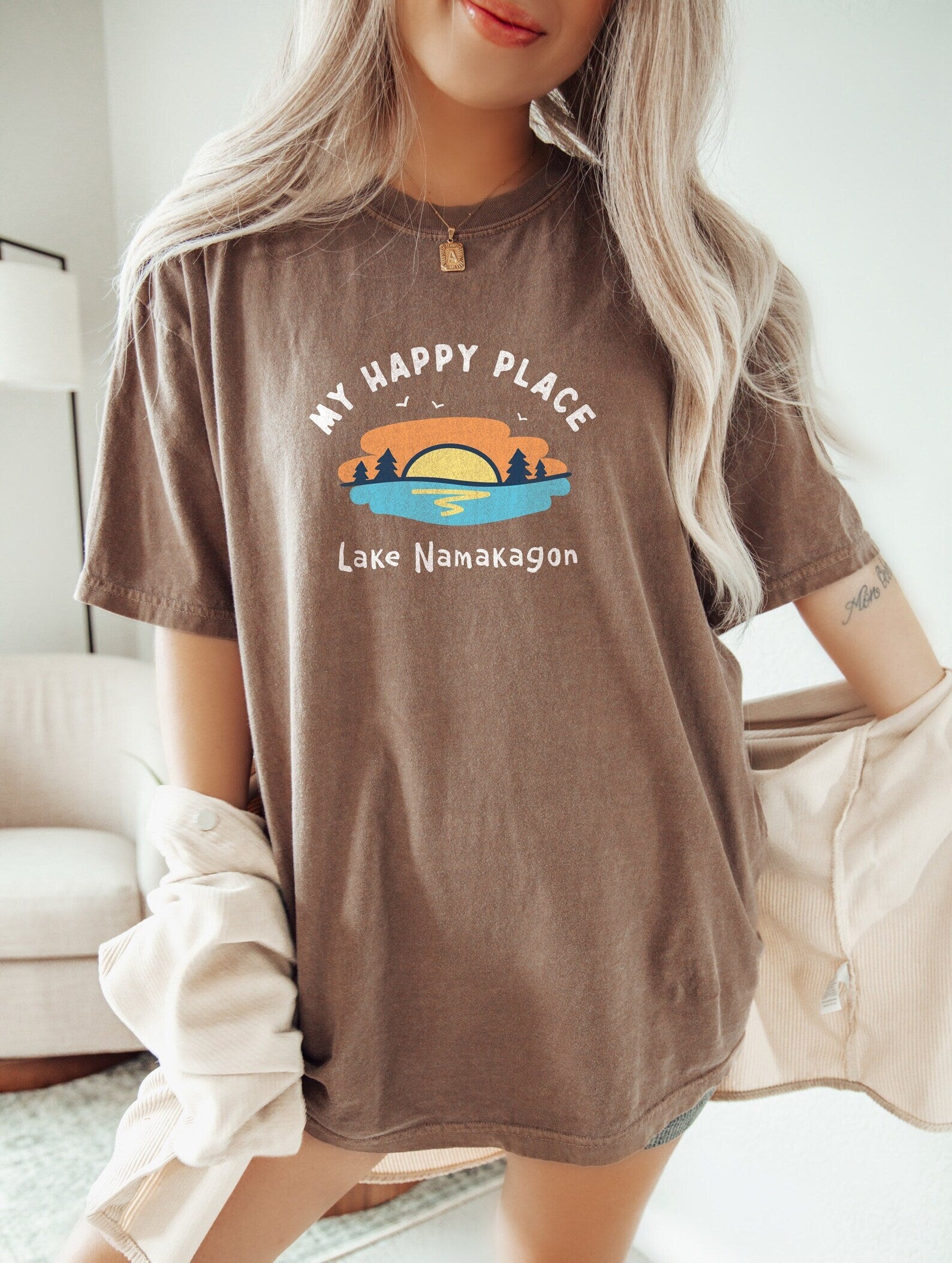 Lake Shirt Tee Sun Summer Ocean Beach Oversized Sunshine Trendy Tshirt Comfort Colors Women's T-shirts Men's T-shirts