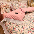 Color: Red Rose, style: Flat Sheet-0.9m, Size:  - Gentle Wind Network Red Bedding Set Of Four In Summer Countryside Style
