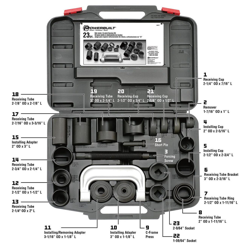 Powerbuilt Ball and U Joint Service Set 23 Piece Tool Kit