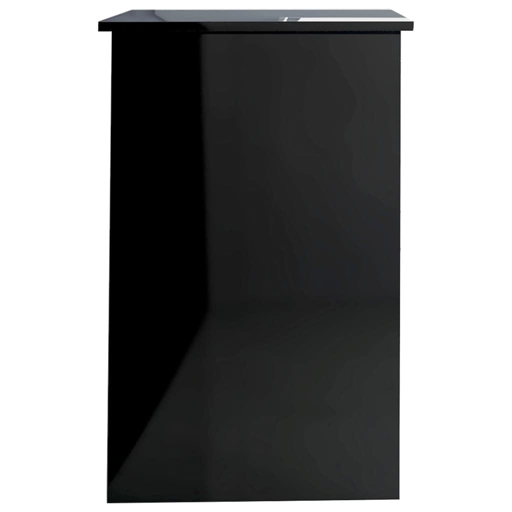 Desk High Gloss Black 39.4" x 19.7" x 29.9" Engineered Wood