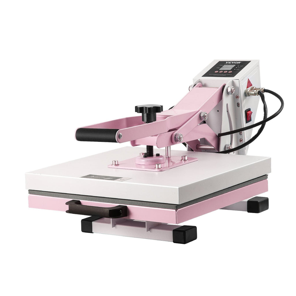 Heat Press, 15 x 15 inch Digital Heat Press Machine, Slide Out Heat Transfer Machine, Fast and Even Heating, 2-Layer Insulation Cotton, Heat Transfer Machine for T-Shirts/Pillows/Bags, Pink