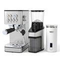 Home Espresso Coffee Station Set with Espresso Machine Grinder and Milk Frother