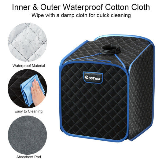 2L Portable Folding Steam Sauna Spa-Gray