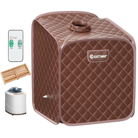 2L Portable Folding Steam Sauna Spa-Gray