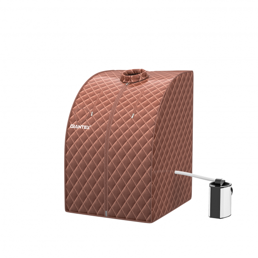 Portable Personal Steam Sauna Spa with 3L Blast-proof Steamer Chair-Coffee - Color: Coffee