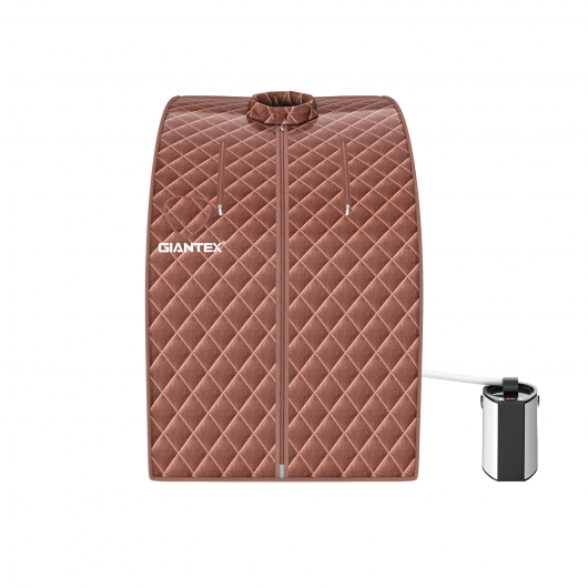Portable Personal Steam Sauna Spa with 3L Blast-proof Steamer Chair-Coffee - Color: Coffee