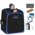 800W 2 Person Portable Steam Sauna Tent SPA with Hat Side Holes 3L Steamer-Gray